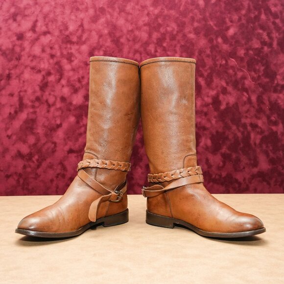 Alberto Fermani Women Brown Leather Riding Vintage Y2K Mid Calf Boots 6US EUR36 - Picture 3 of 8